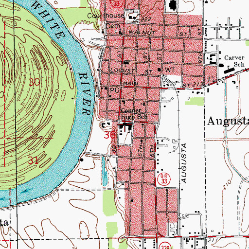 Topographic Map of Conner High School, AR