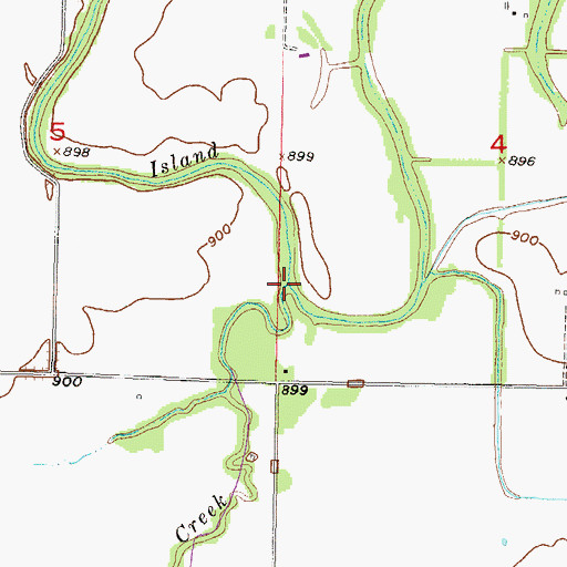 Topographic Map of Mud Creek, KS