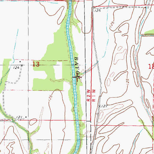 Topographic Map of Connerly Bayou, AR