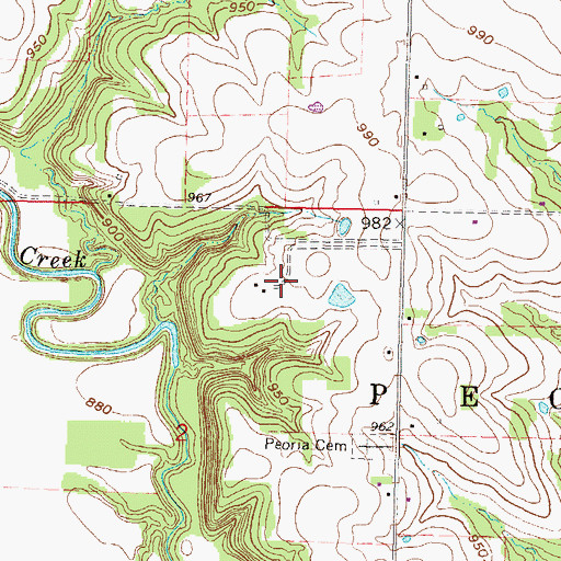 Topographic Map of Mears Park, KS