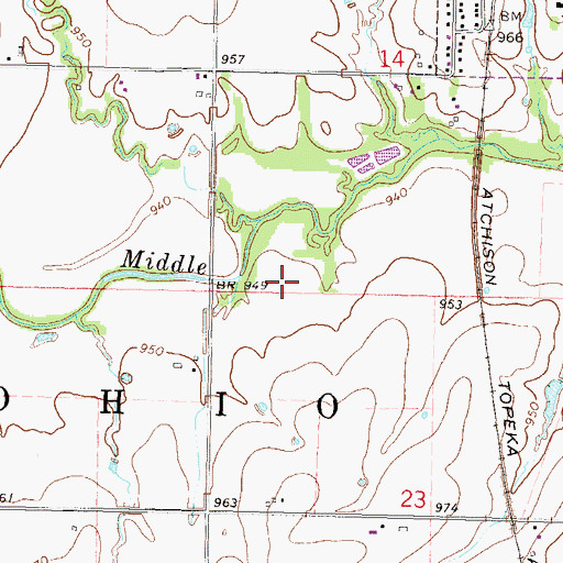 Topographic Map of Township of Ohio, KS