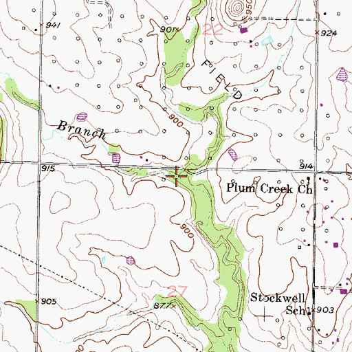 Topographic Map of McFadden Branch, KS