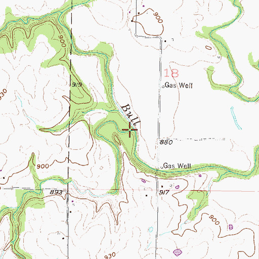 Topographic Map of Scott Branch Bull Creek, KS