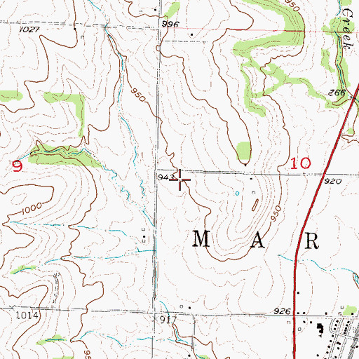 Topographic Map of Township of Marysville, KS