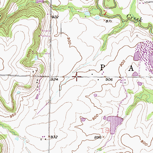 Topographic Map of Township of Paola, KS