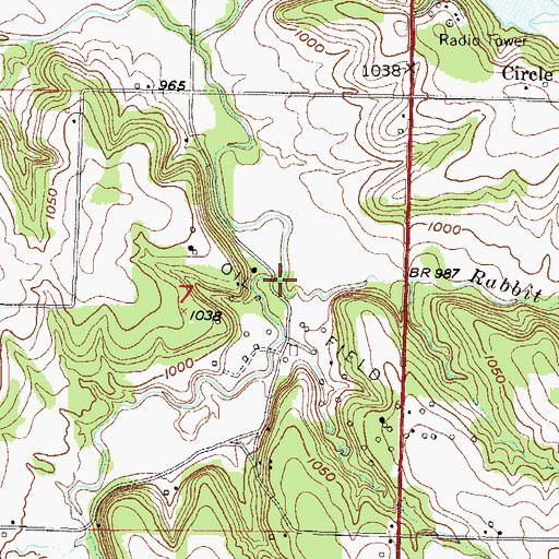 Topographic Map of Rabbit Creek, KS
