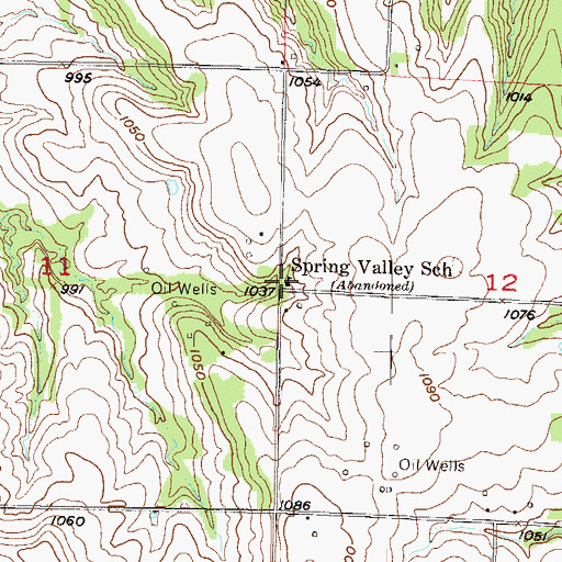 Topographic Map of Spring Valley School, KS