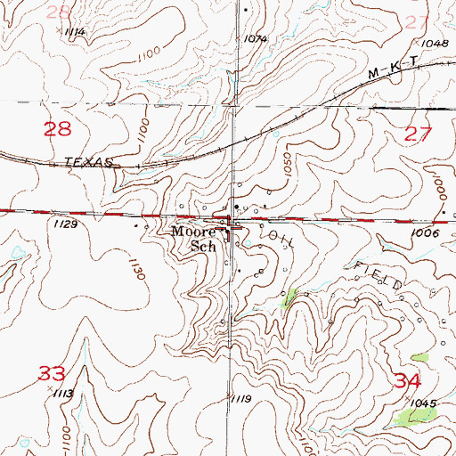 Topographic Map of Moore School (historical), KS