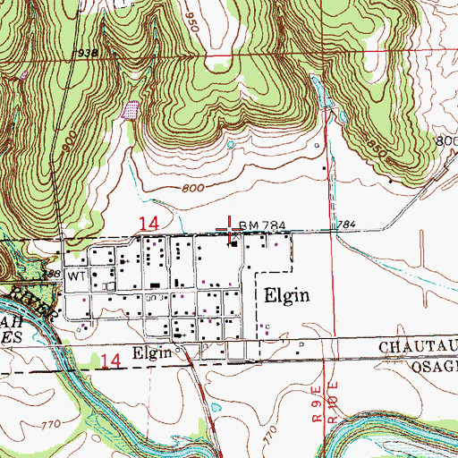 Topographic Map of Hulah Wildlife Area, KS