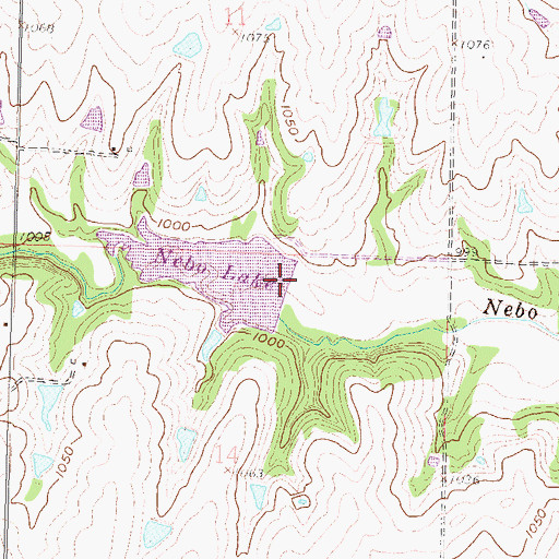 Topographic Map of Nebo State Fishing Lake and Wildlife Area, KS