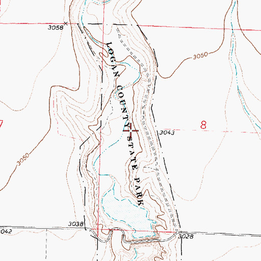 Topographic Map of Logan State Fishing Lake and Wildlife Area, KS