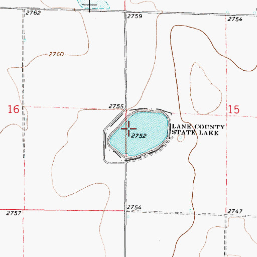 Topographic Map of Lane Wildlife Area, KS