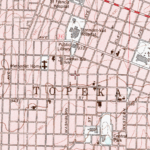 Topographic Map of Theodore Granville Barcus Wildlife Area, KS