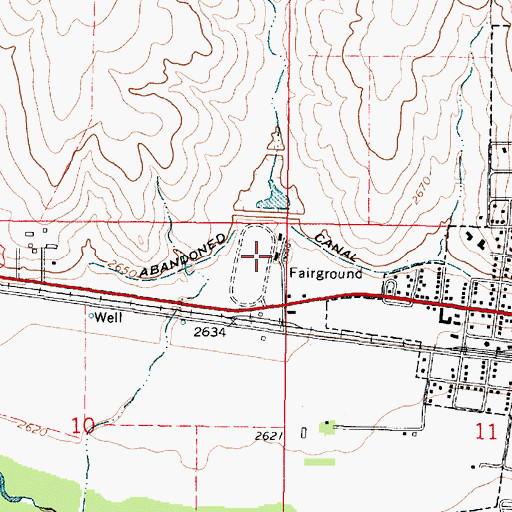 Topographic Map of Gray County Free Fair, KS