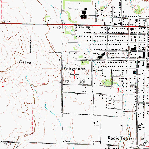 Topographic Map of Clark County Fairgrounds, KS