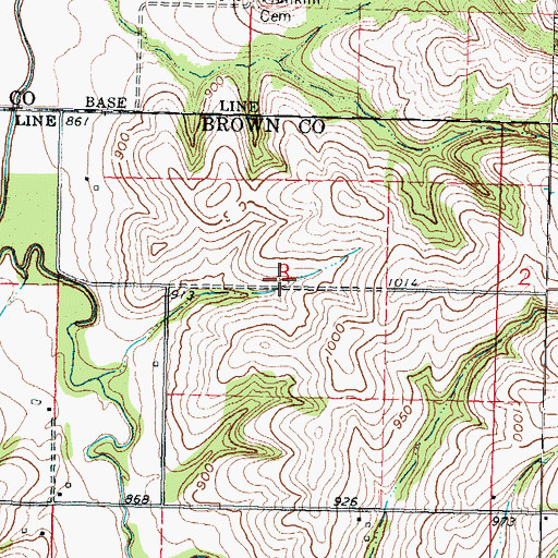 Topographic Map of Iowa Reservation, KS
