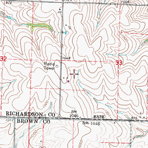 Topographic Map of Sac and Fox Nation Reservation, NE