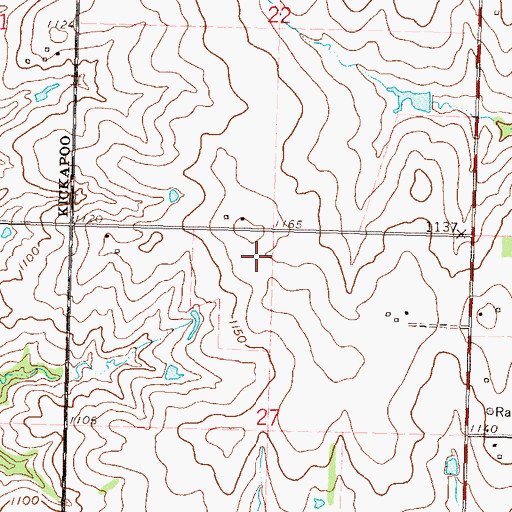 Topographic Map of Kickapoo Reservation, KS