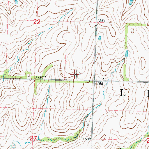 Topographic Map of Pottawatomie Indian Reservation (historical), KS