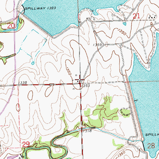 Topographic Map of El Dorado State Park, KS