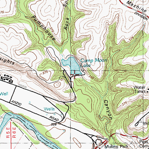 Topographic Map of Camp Moon Lake Dam, KS