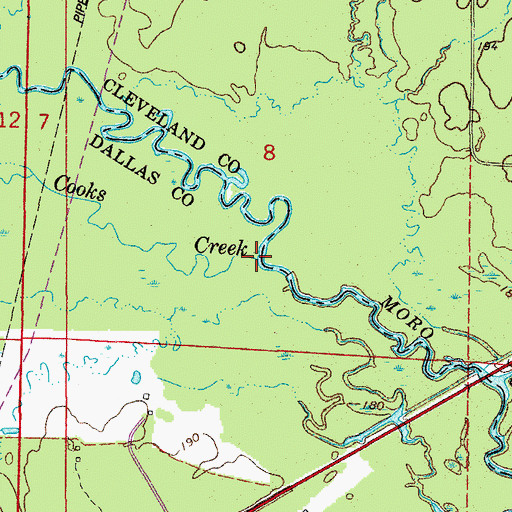 Topographic Map of Cooks Creek, AR