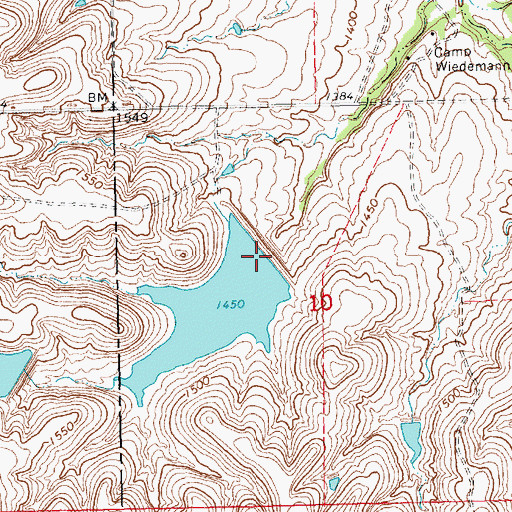 Topographic Map of Lower Wiedemann Dam, KS