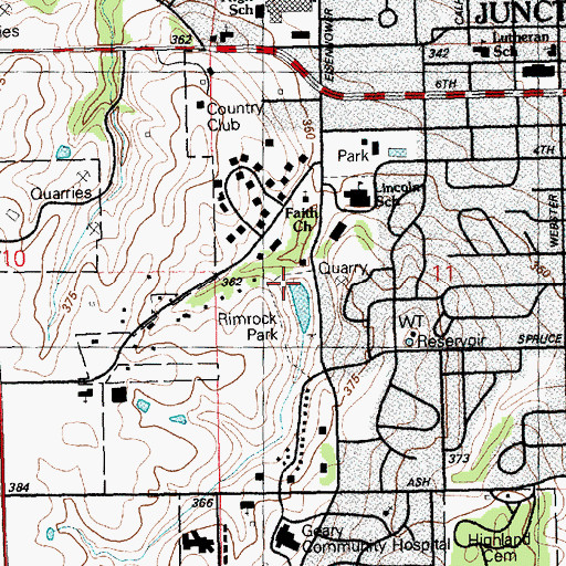 Topographic Map of Rimrock Dam, KS