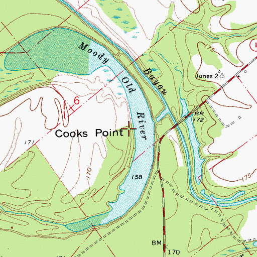 Topographic Map of Cooks Point, AR