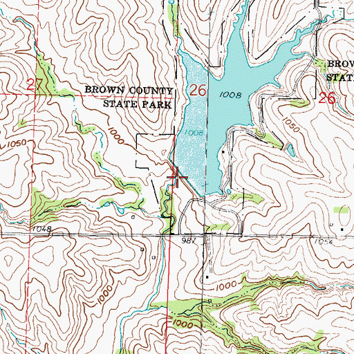 Topographic Map of Brown County State Lake Dam, KS