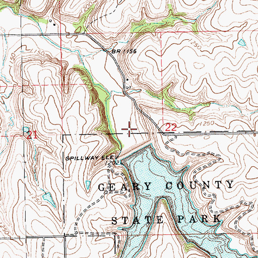 Topographic Map of Geary County State Lake Dam, KS