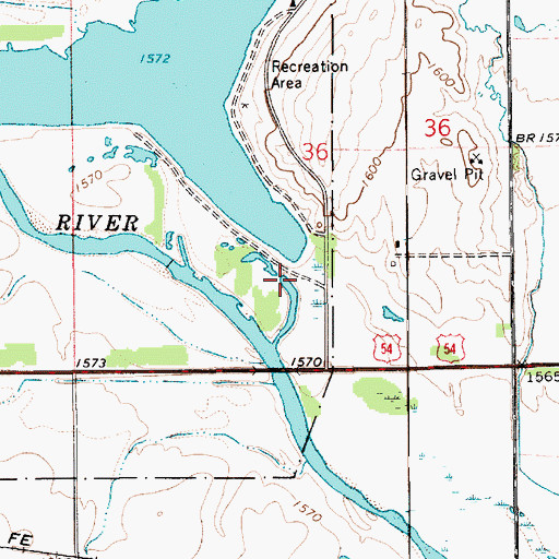 Topographic Map of Kingman County State Lake Dam, KS
