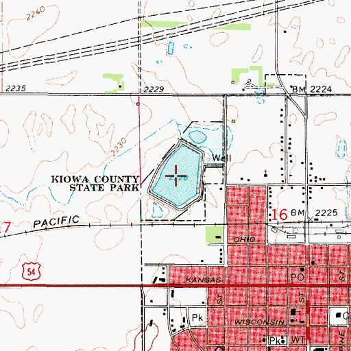 Topographic Map of Kiowa County State Lake, KS
