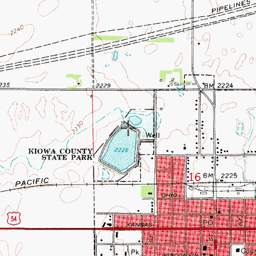 Topographic Map of Kiowa County State Lake Dam, KS