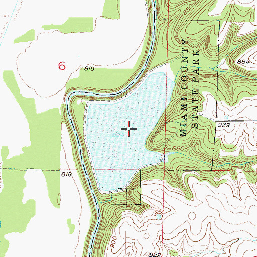 Topographic Map of Miami County State Lake, KS