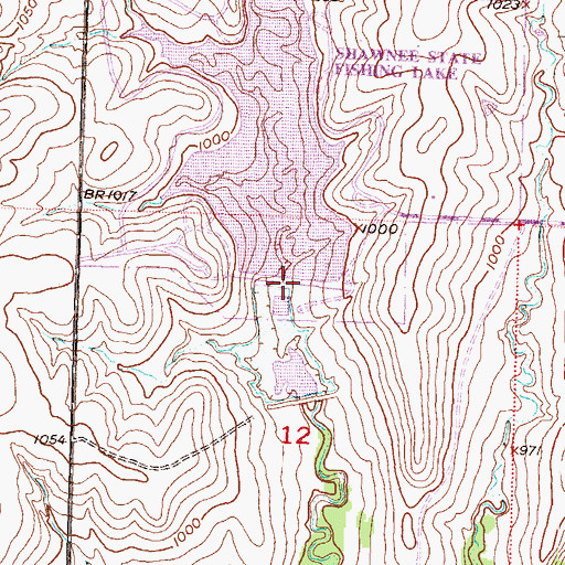 Topographic Map of Shawnee County State Lake Dam, KS