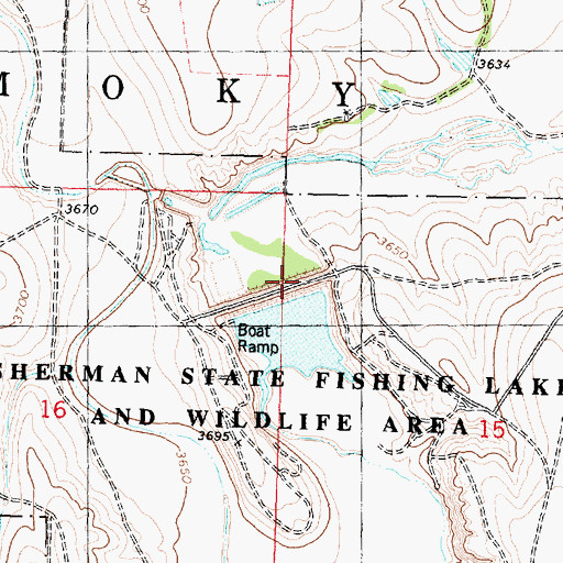Topographic Map of Sherman County State Lake Dam, KS