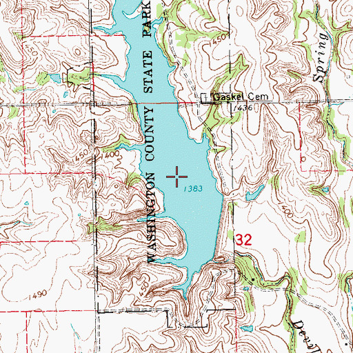 Topographic Map of Washington County State Lake, KS