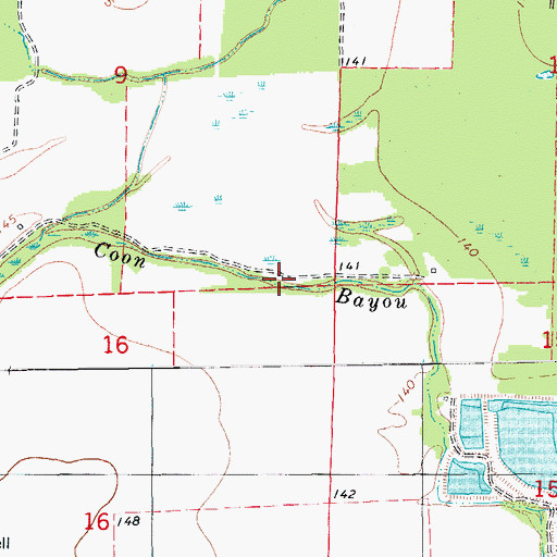 Topographic Map of Coon Bayou, AR