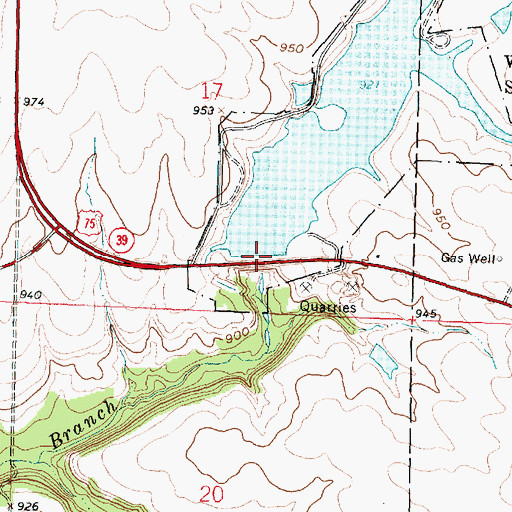 Topographic Map of Wilson County State Lake Dam, KS