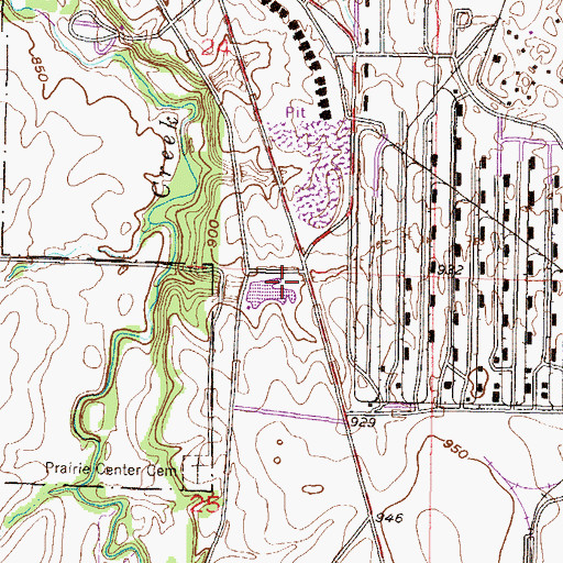 Topographic Map of Roberts Lake Dam, KS