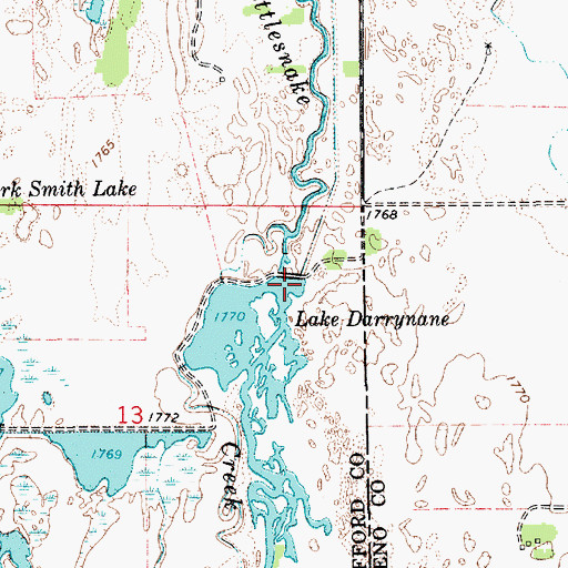 Topographic Map of Lake Darrynane Dam, KS