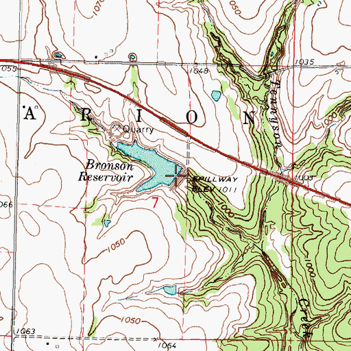 Topographic Map of Bronson Water Storage Dam, KS