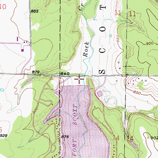 Topographic Map of Fort Scott Municipal Dam, KS