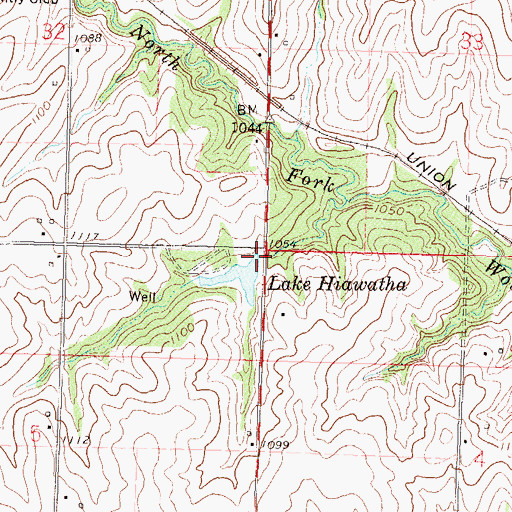Topographic Map of Hiawatha City Dam, KS