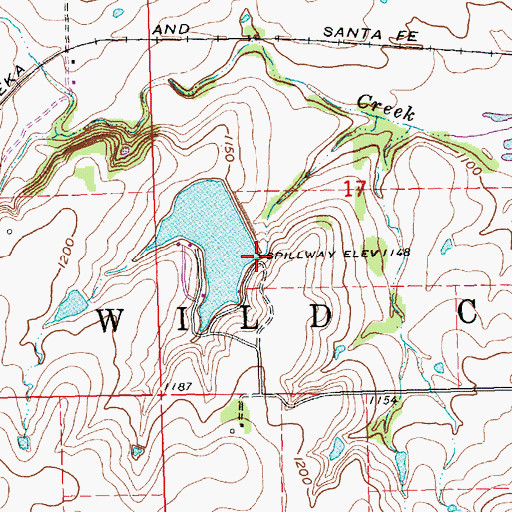 Topographic Map of Moline City Dam, KS