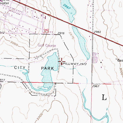 Topographic Map of Ulysses City Dam, KS