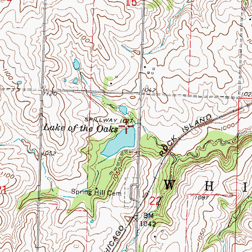 Topographic Map of Whiting City Dam, KS