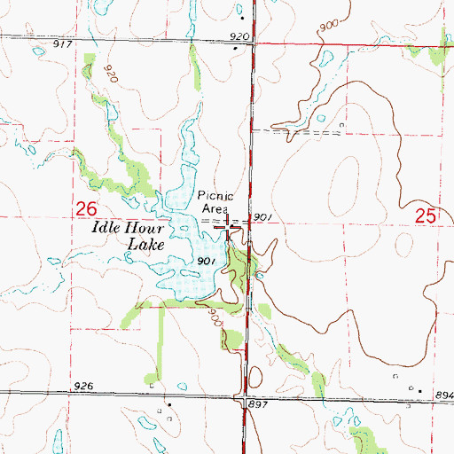 Topographic Map of Altamont Dam, KS