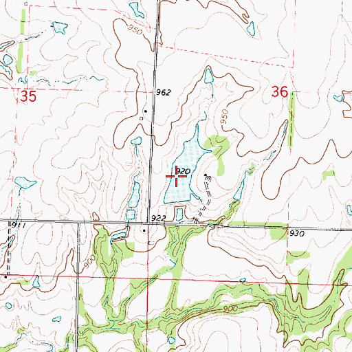 Topographic Map of Edna City Dam, KS